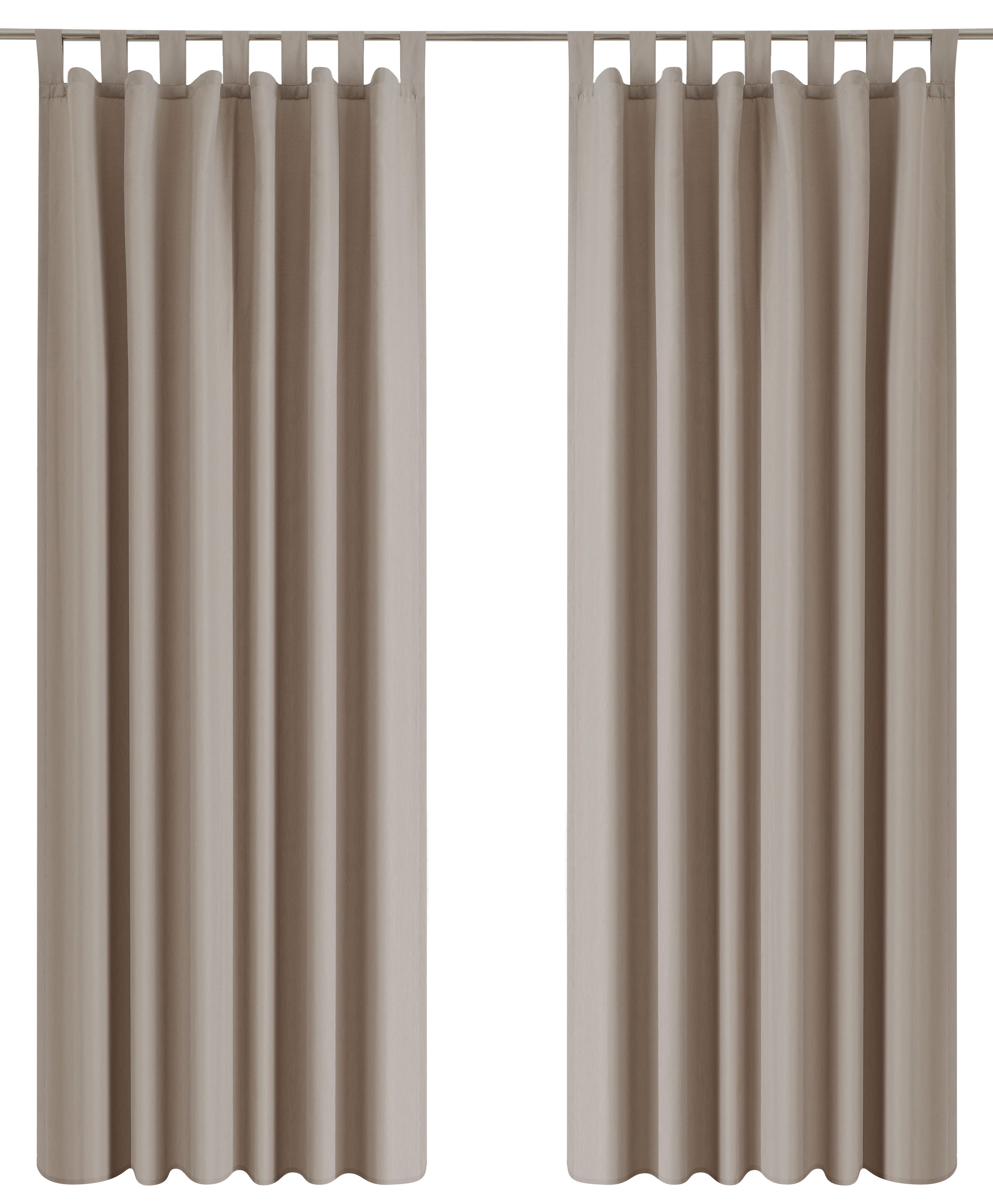OTTO home Vorhang Parry (2 St), Schlaufen, blickdicht, Polyester, 2-er Set, blickdicht, monochrom, basic