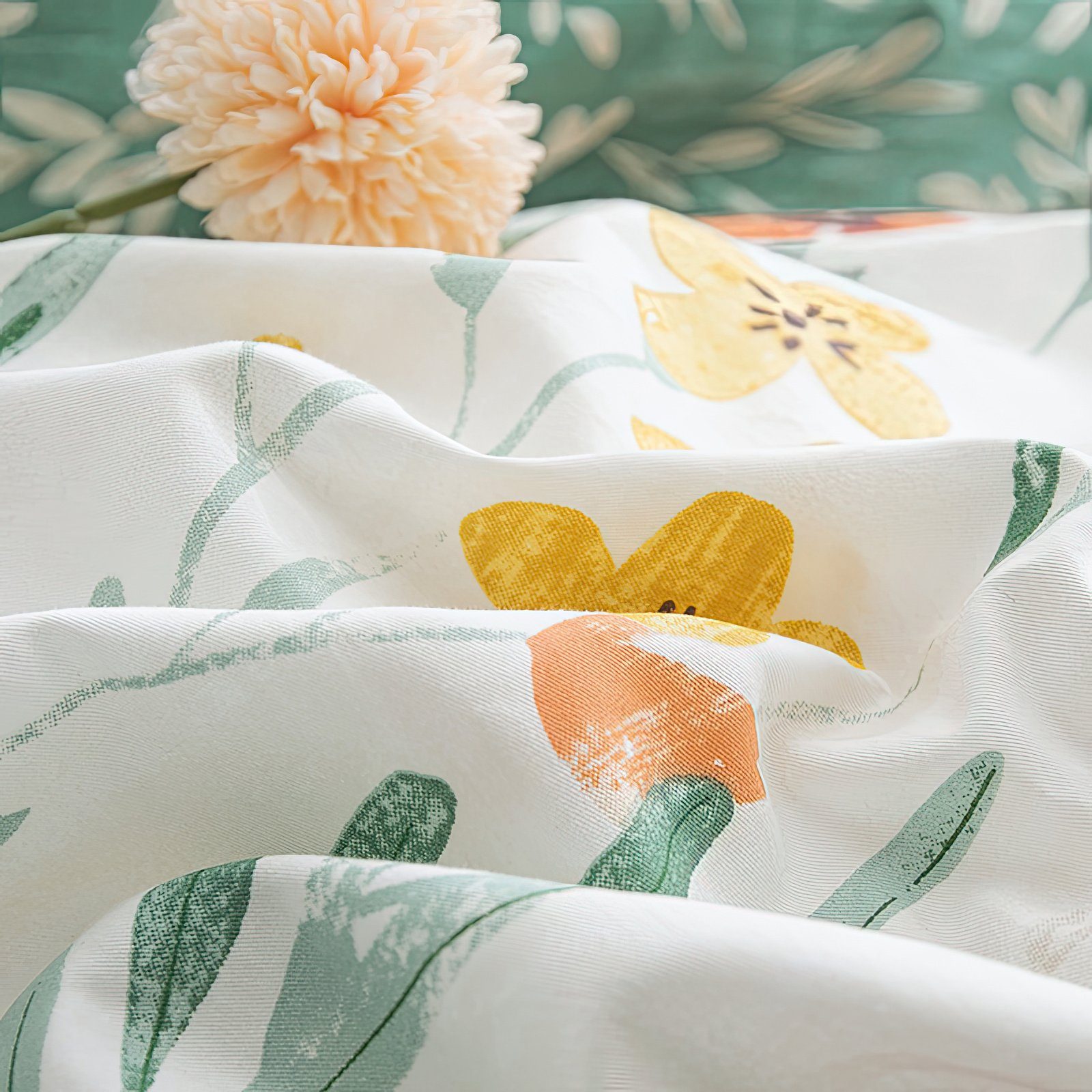 KEAYOO Bettwäsche Blumen, Baumwolle, 4 teilig, günstig online kaufen