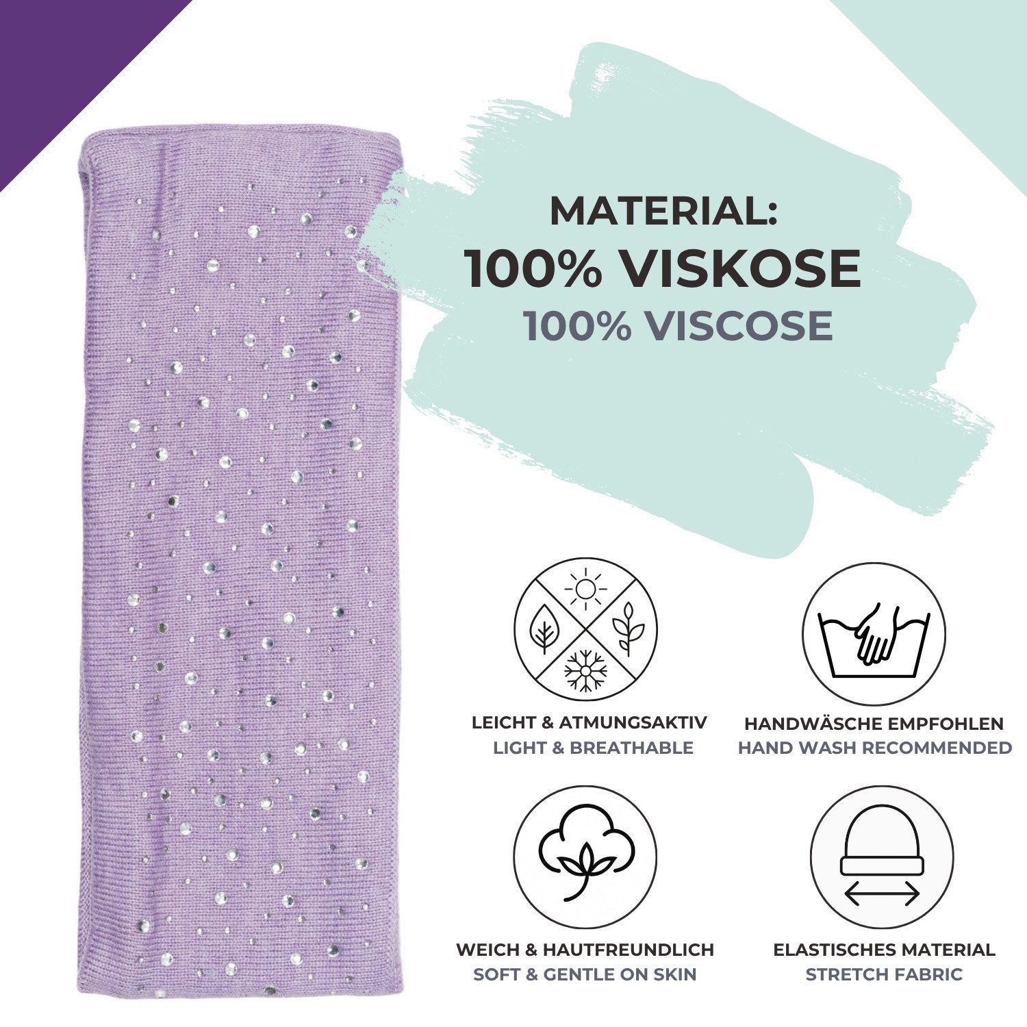 styleBREAKER Stirnband Feinstrick Stirnband mit Strass (1-St)