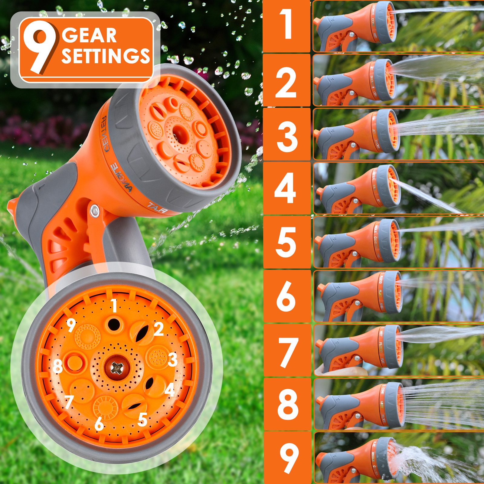 TLGREEN Gartenschlauch 30+2M Schlauchaufroller mit Automatisches Aufrollen, 180° Schwenkbar & Automatische Aufrollung, 9 Modi Wasserschlauch Aufroller