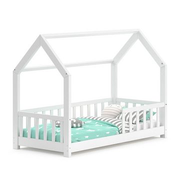VitaliSpa® Hausbett Kinderbett Spielbett Wiki 80x160cm Weiß