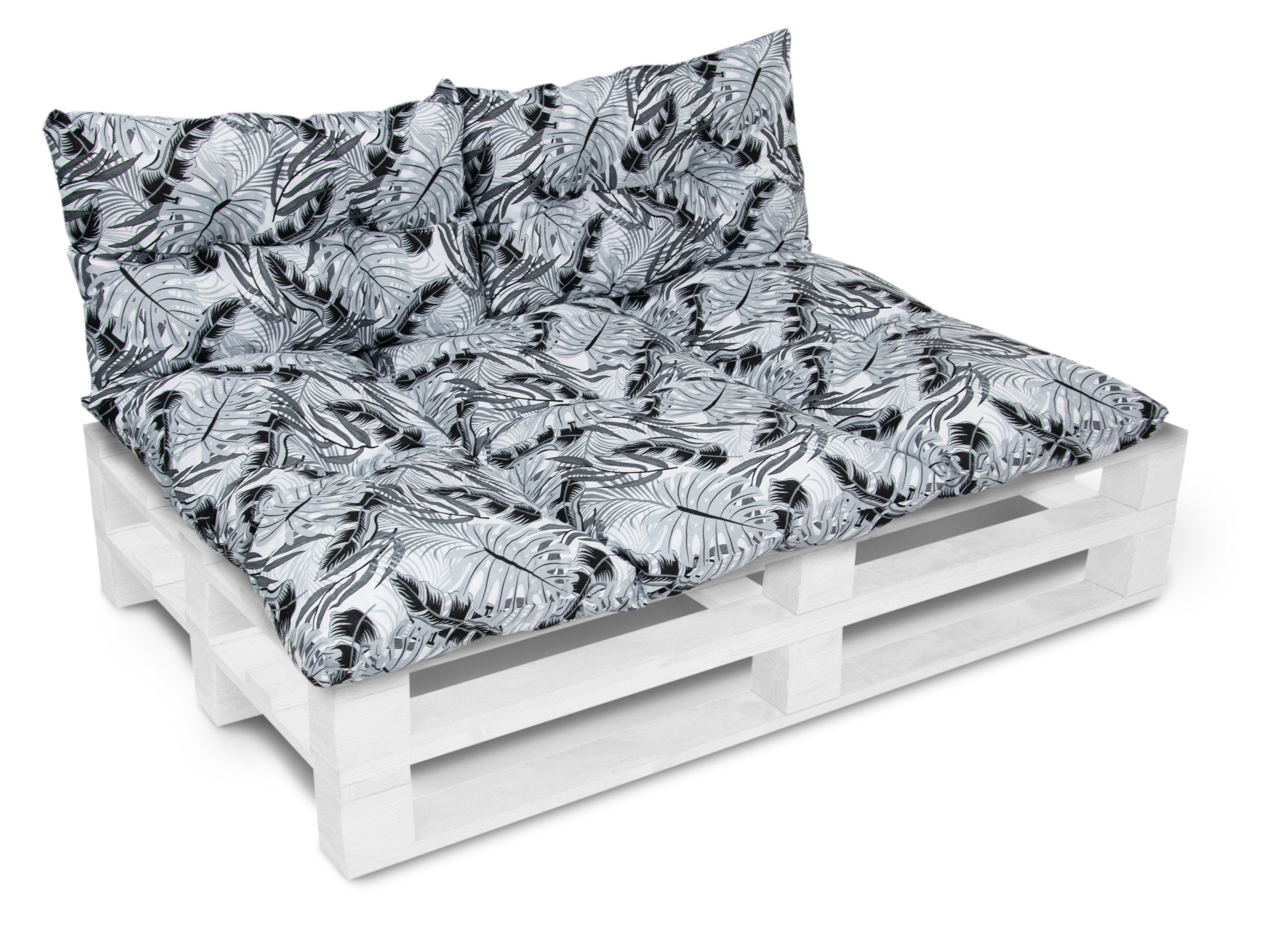 Amilian Stuhlkissen - Bankauflage - Gartenbankauflage - 80x120cm + 2 x 40x60cm, 3er Set - Gartenbankauflage - Pallettensitzkissen - Bankkissen