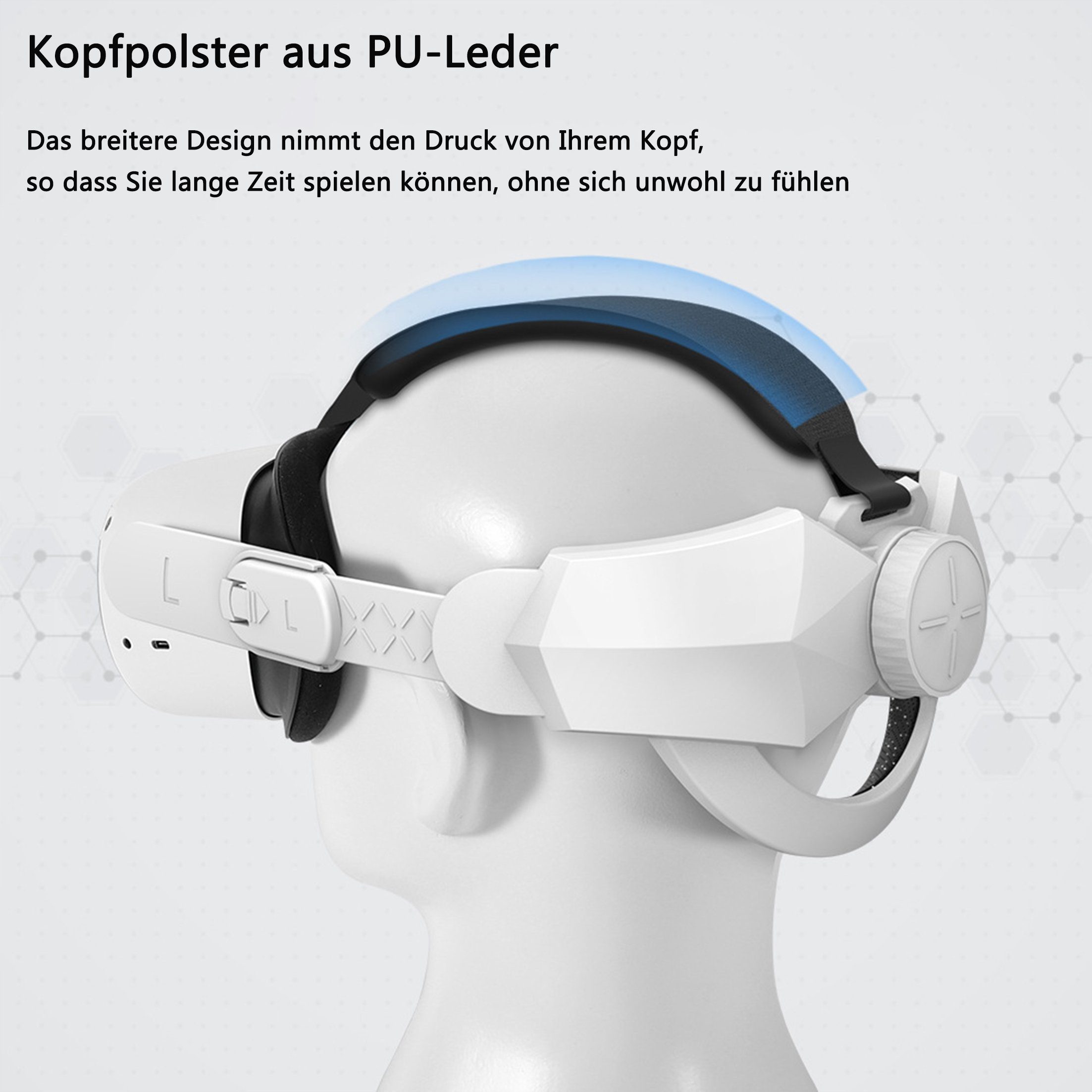 KINSI Verstellbarer Elite Strap für Oculus Quest 2 - VR-Brille Zubehör Virtual-Reality-Helm (Komfortables & langlebiges Kopfband)