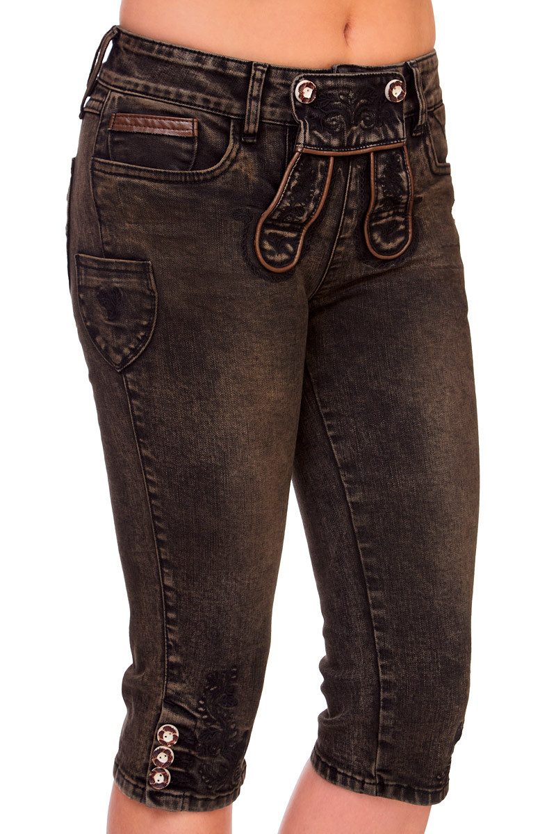 MarJo Trachtenjeans Trachtenjeans Damen - MILLA KB - dunkelbraun