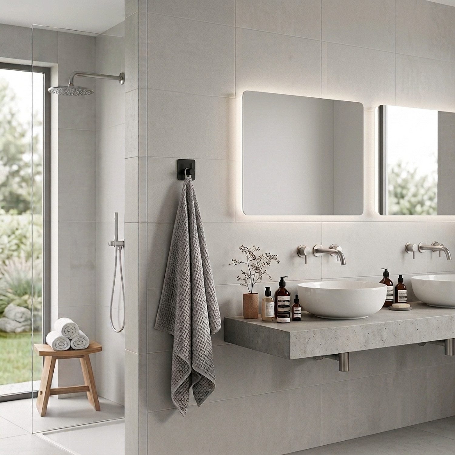 TECBULL Handtuchhaken Klebehaken aus Edelstahl, Wandhaken selbstklebend, V1, Küche, Bad, Flur, Ankleide, Waschküche, Gästezimmer, WC, Badezimmer, Schlafzimmer,  – Bild 4 von 5