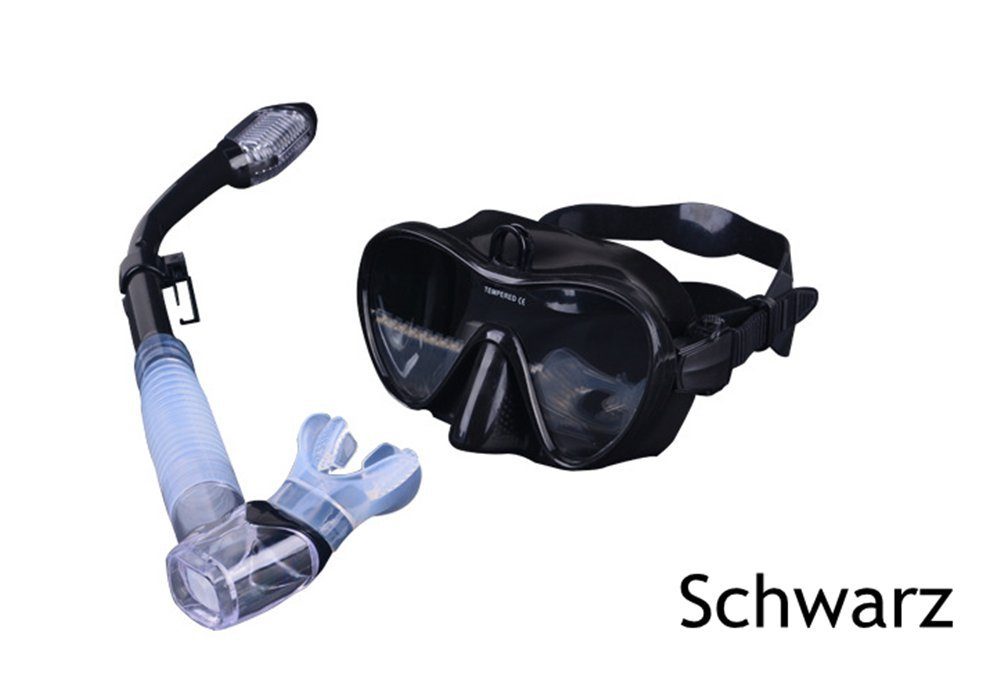 Schnorchel mit Schnorcheln und KIKAKO Taucherbrille Unisex-Erwachsene Taucherbrille Set schwarz
