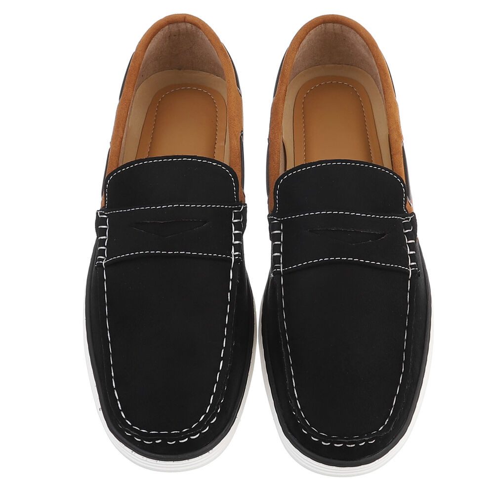 Coolwalk Herren Mokassin Slip-on Freizeitschuh in Velours-Optik Slipper (91977391) Flach Slipper in Schwarz – Bild 4 von 5