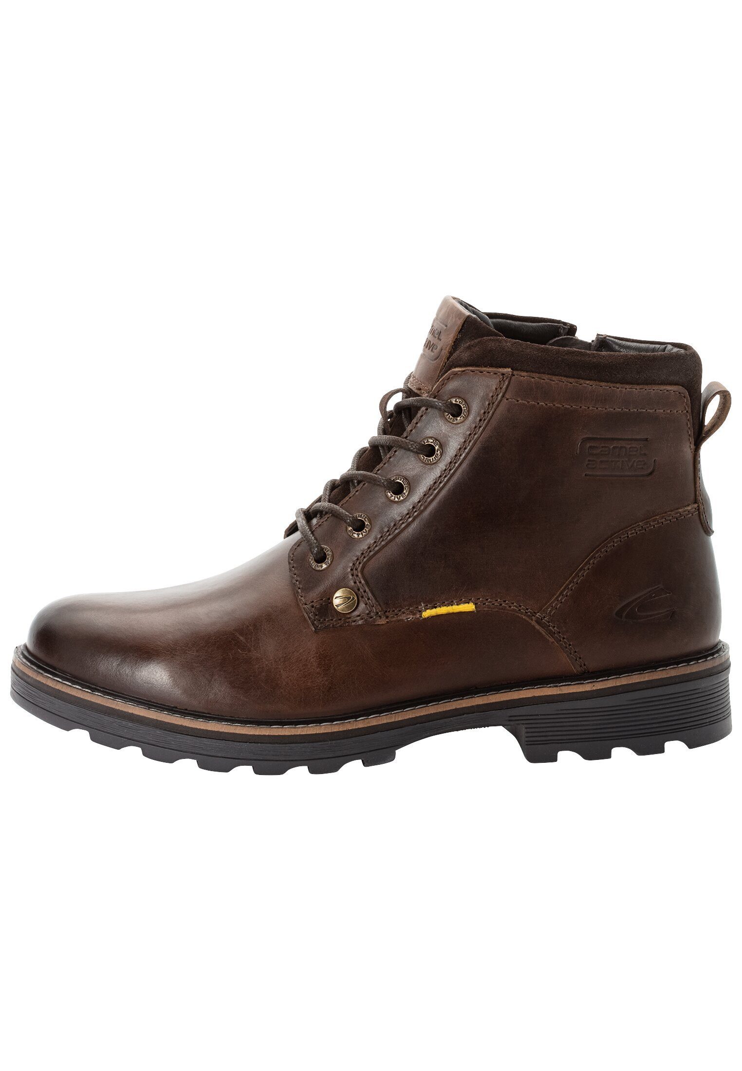Boots aus Leder Schnürschuh