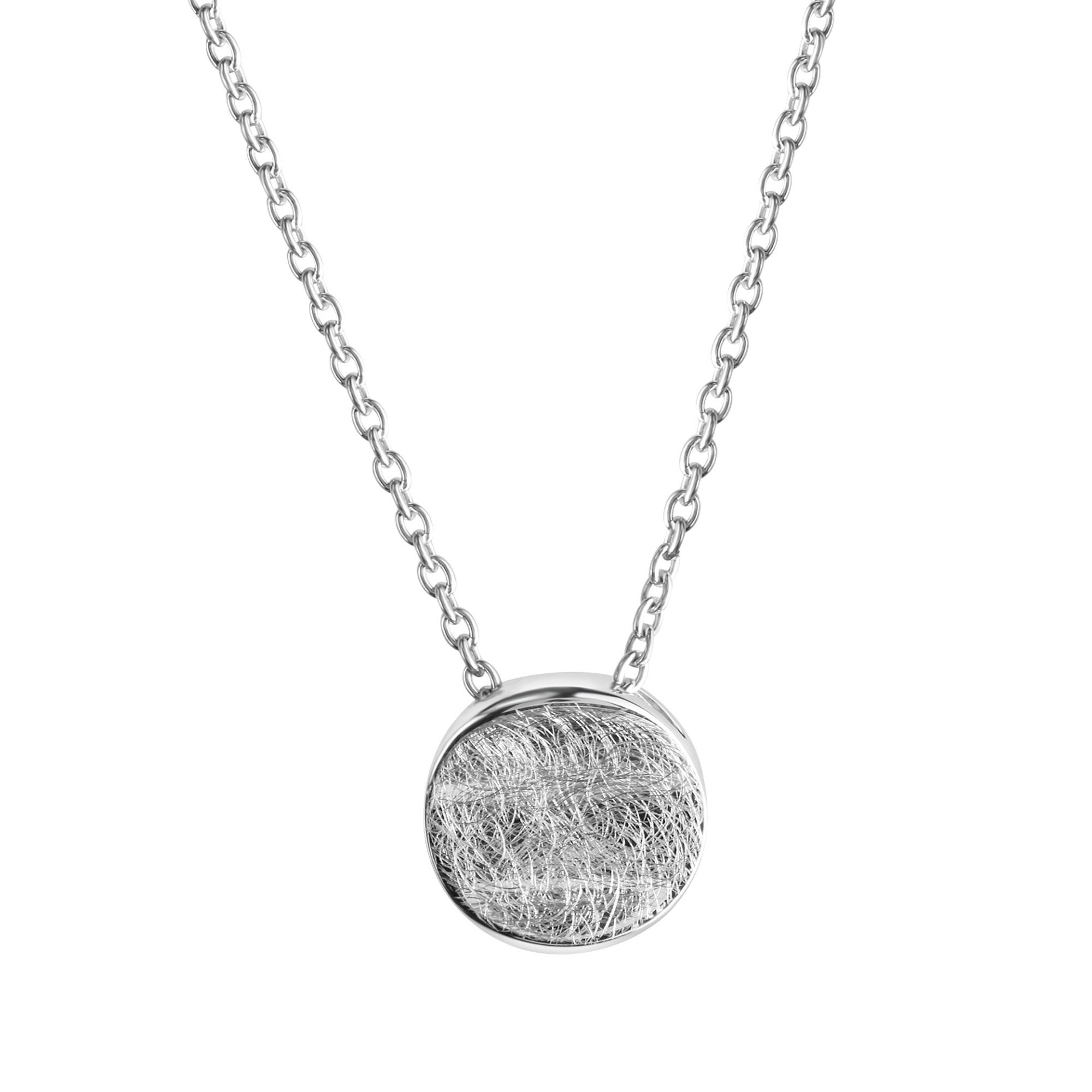 CELESTA Kette mit Anhänger Silber 925 rhodiniert 42+3cm lang mit eismatter Oberfläche
