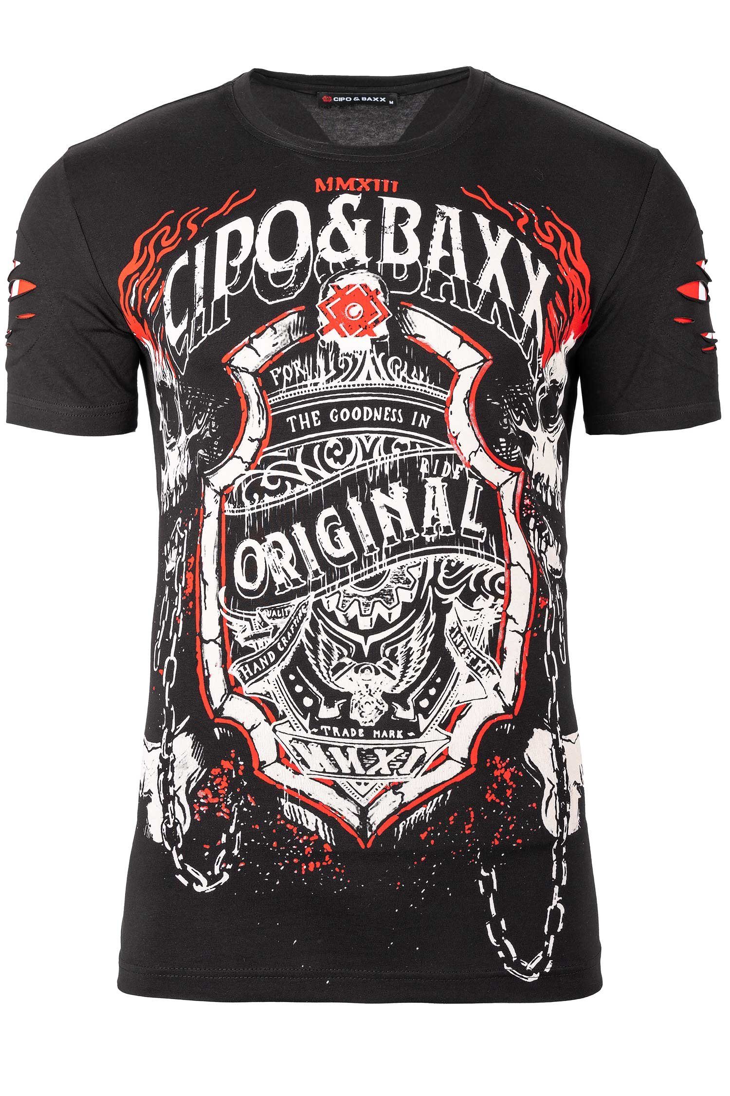 Cipo & Baxx Print-Shirt Extravagantes Kurzarm günstig online kaufen