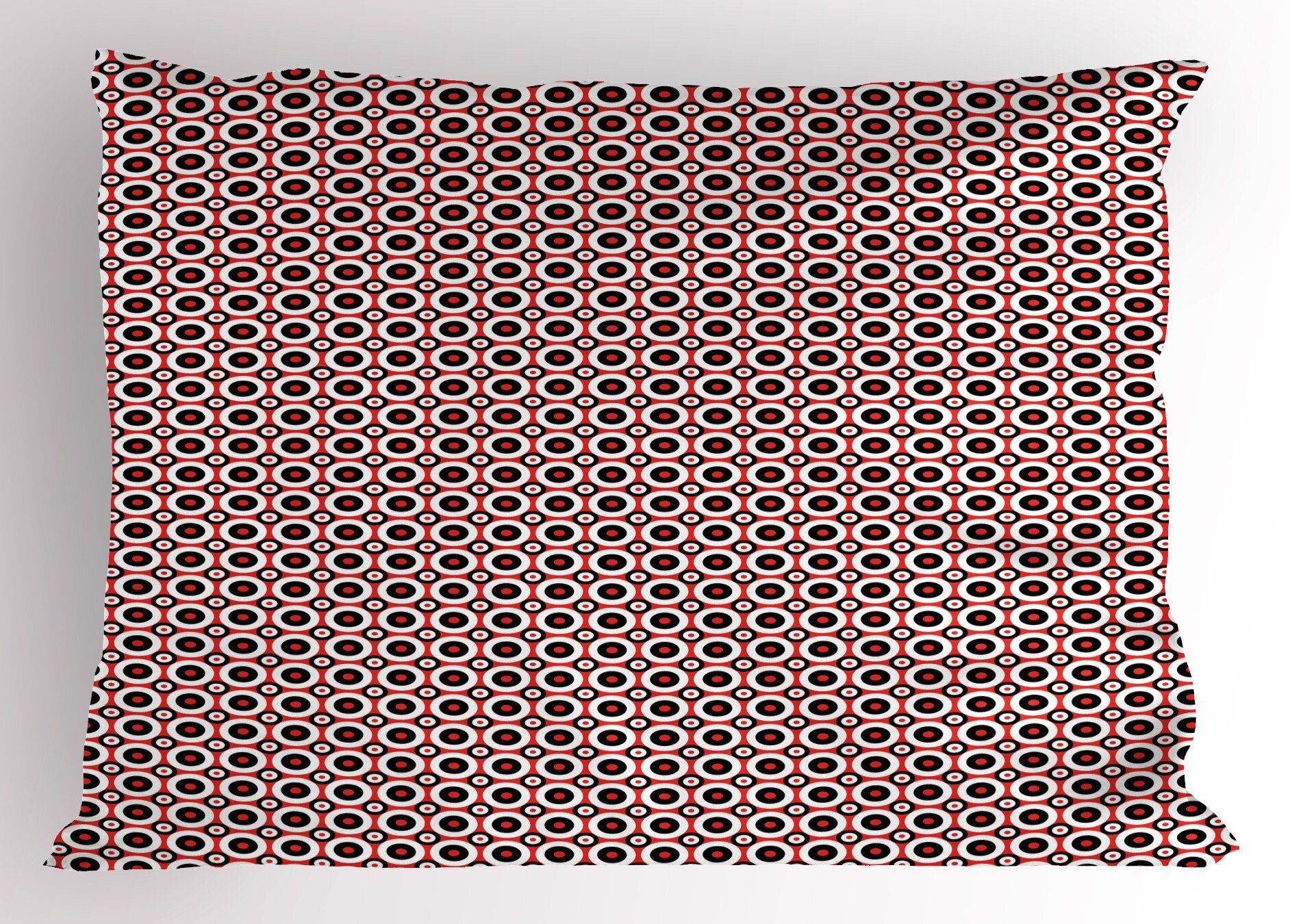 Kissenbezüge Dekorativer Standard King Size Gedruckter Kissenbezug, Abakuhaus (1 Stück), Retro Concentric Tricolor Runden