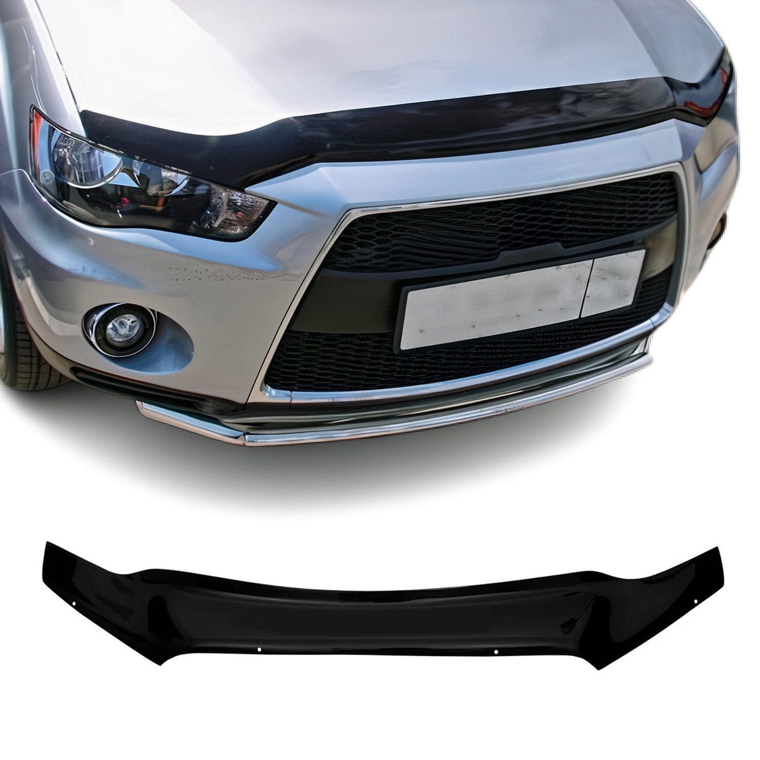 OMAC Вентиляционные решетки Motorhaube Deflektor für Mitsubishi ASX 2010-2021 Schwarz Abs (1 St), Luftabweiser, Abweiser, Schneeschutz, Langlebig,Einfache Montage