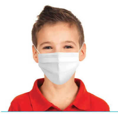 BURI Gesichtsmaske 10 x Kindermaske Einwegmaske Typ II 2 EN14683:2019+AC:201