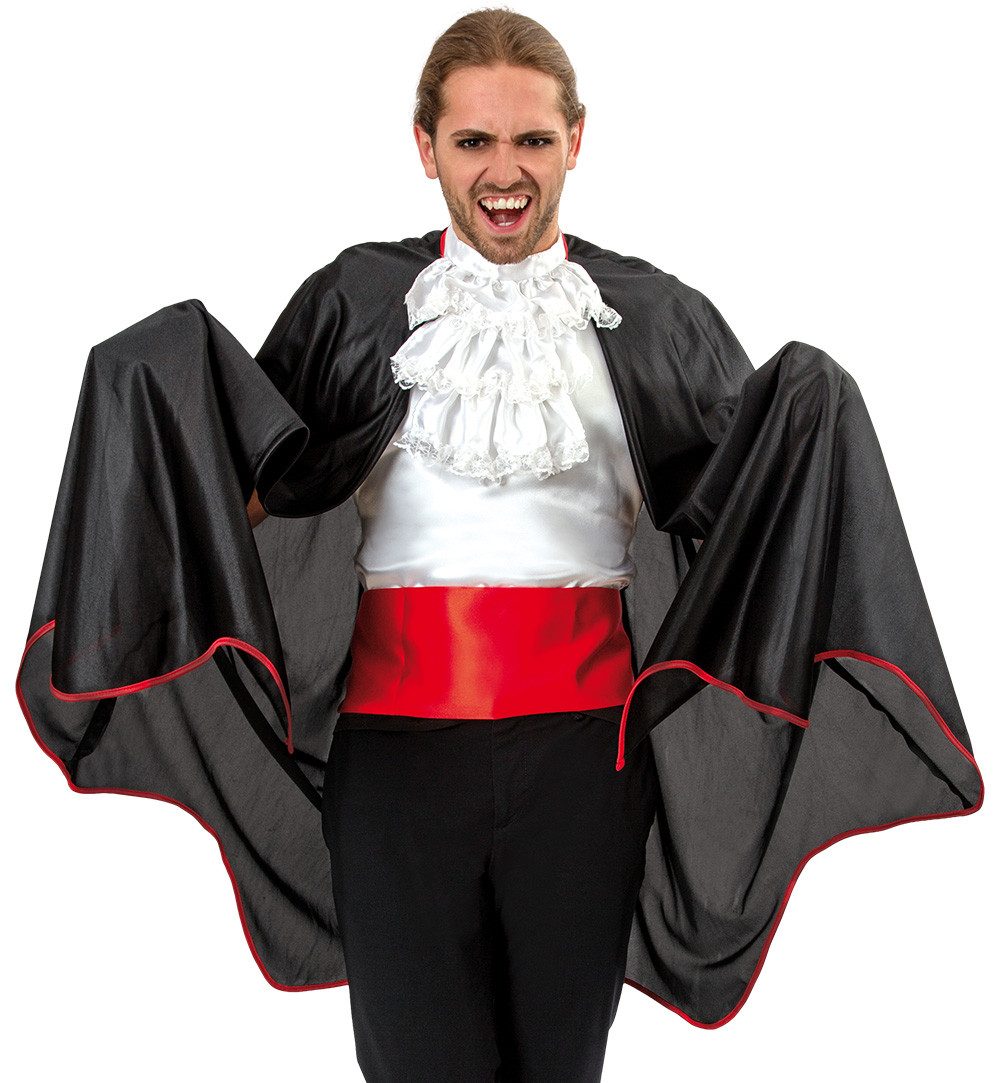 Vampir-Kostüm Dracula Vampir Cape Umhang Gr. XXL Schwarz Halloween Karneval Fasching