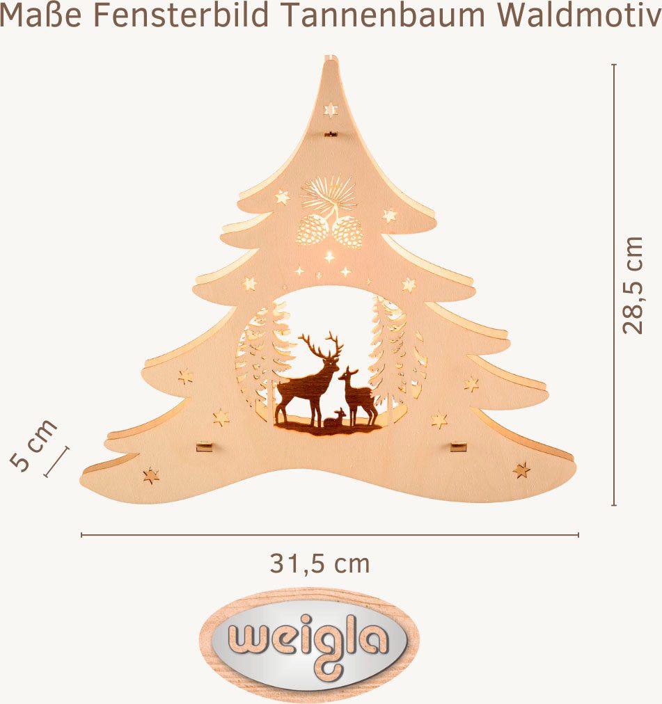 Weigla Dekobaum beleuchtetes Fensterbild Tannenbaum Waldmotiv,NATUR-BRAUN ( günstig online kaufen