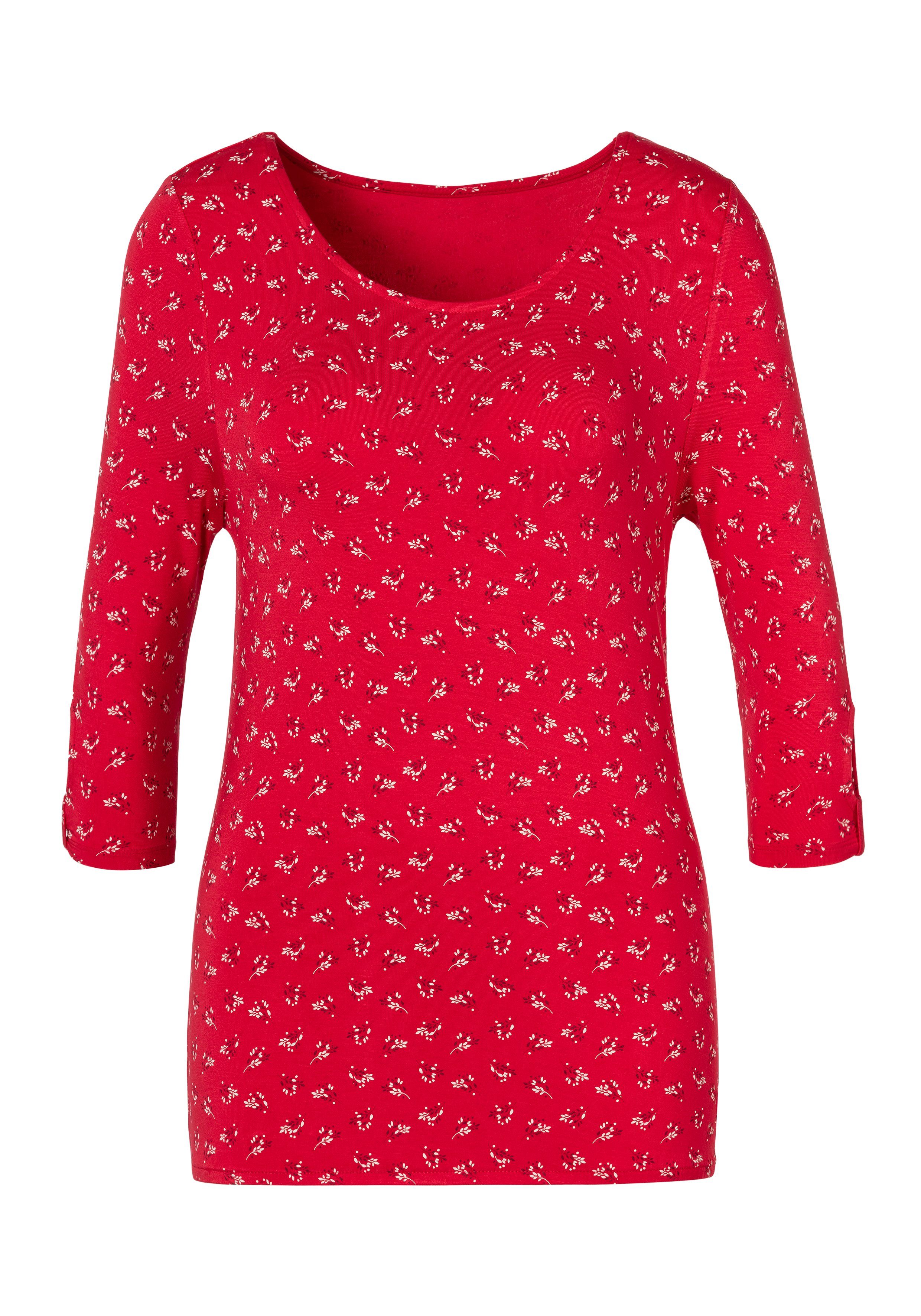 LASCANA 3/4-Arm-Shirt mit kleinem Cut-Out am Ärmelsaum aus weichem Viskose-Stretch. € 26,99, (€ 26,99 pro 1 Stk).