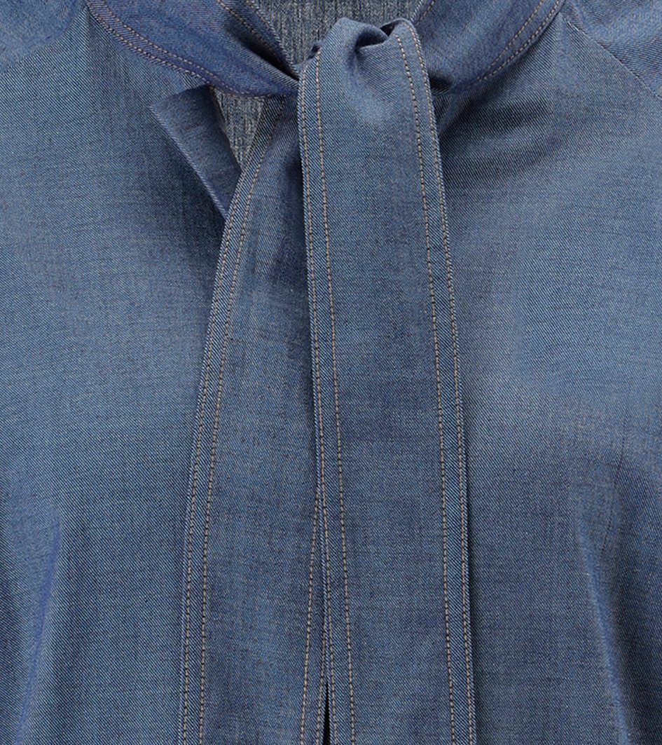 Aniston SELECTED Jeanskleid mit fixierter Schluppe zum Binden am V-Ausschnitt