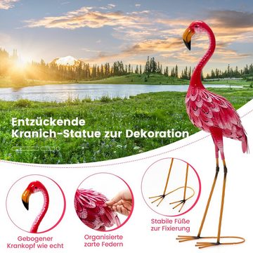 COSTWAY Gartenfigur, 2er-Set, Flamingo-Gartenstatuen