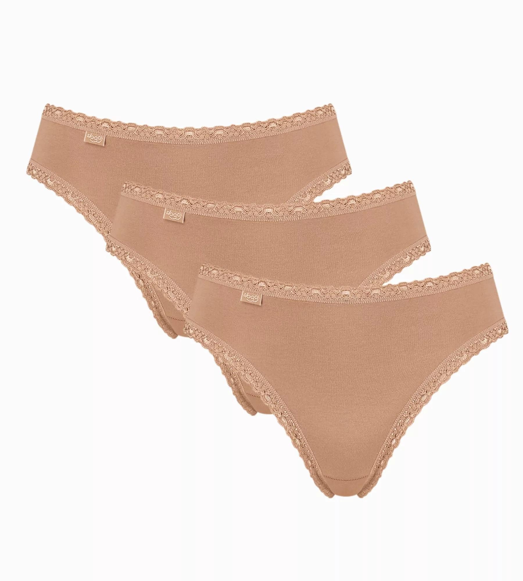 sloggi Taillenslip 24/7 Cotton Lace (3er Pack) mit edler Spitze und flachen Nähten