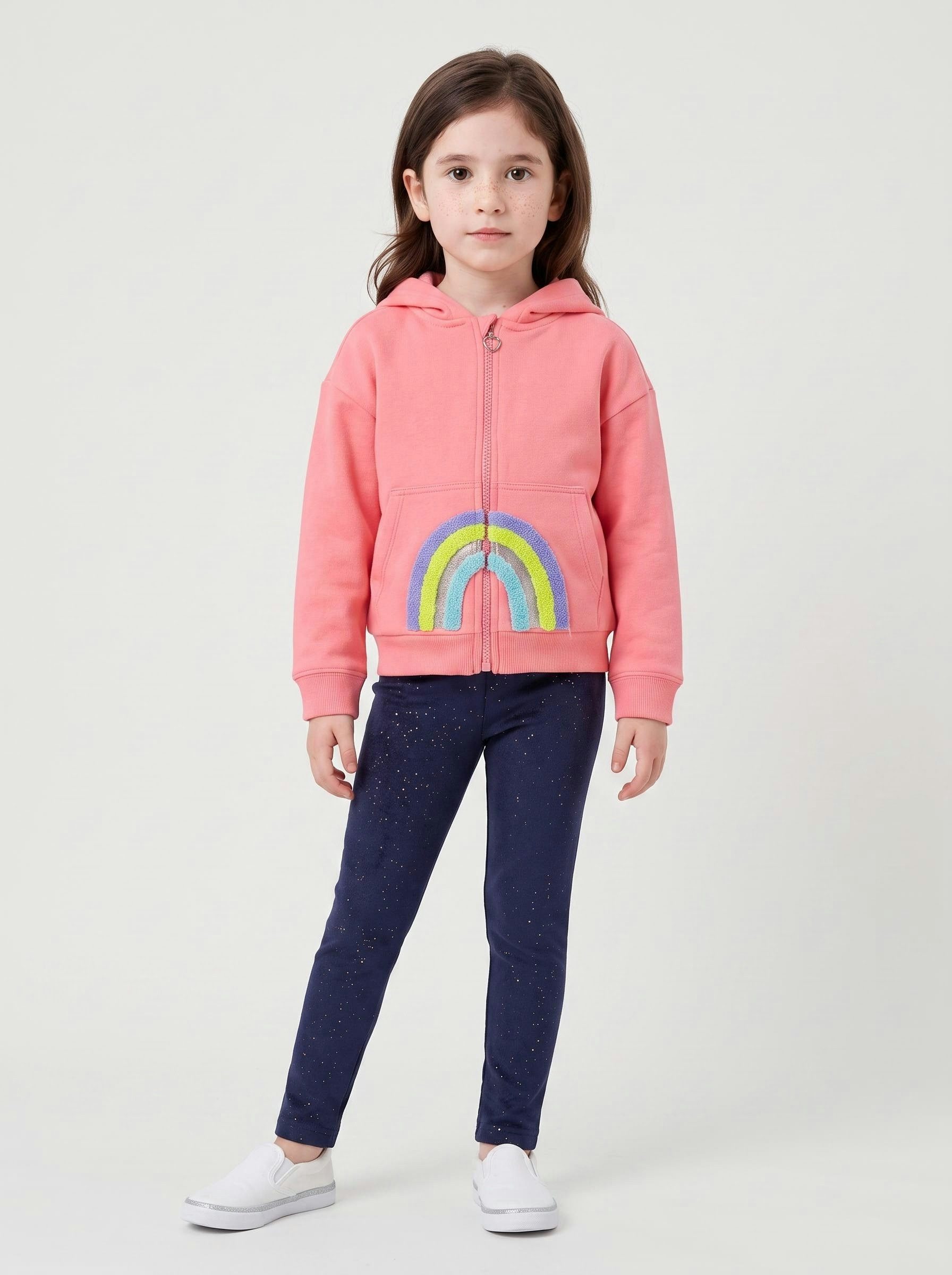 Blue Seven Kapuzensweatjacke mit hochwertiger Regenbogen-Stickerei – Bild 2 von 4