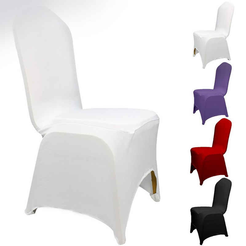 Stuhlhusse, 7Magic, Universell Stuhlbezug Stretch Stuhlüberzug Weiß/Lila/Rot