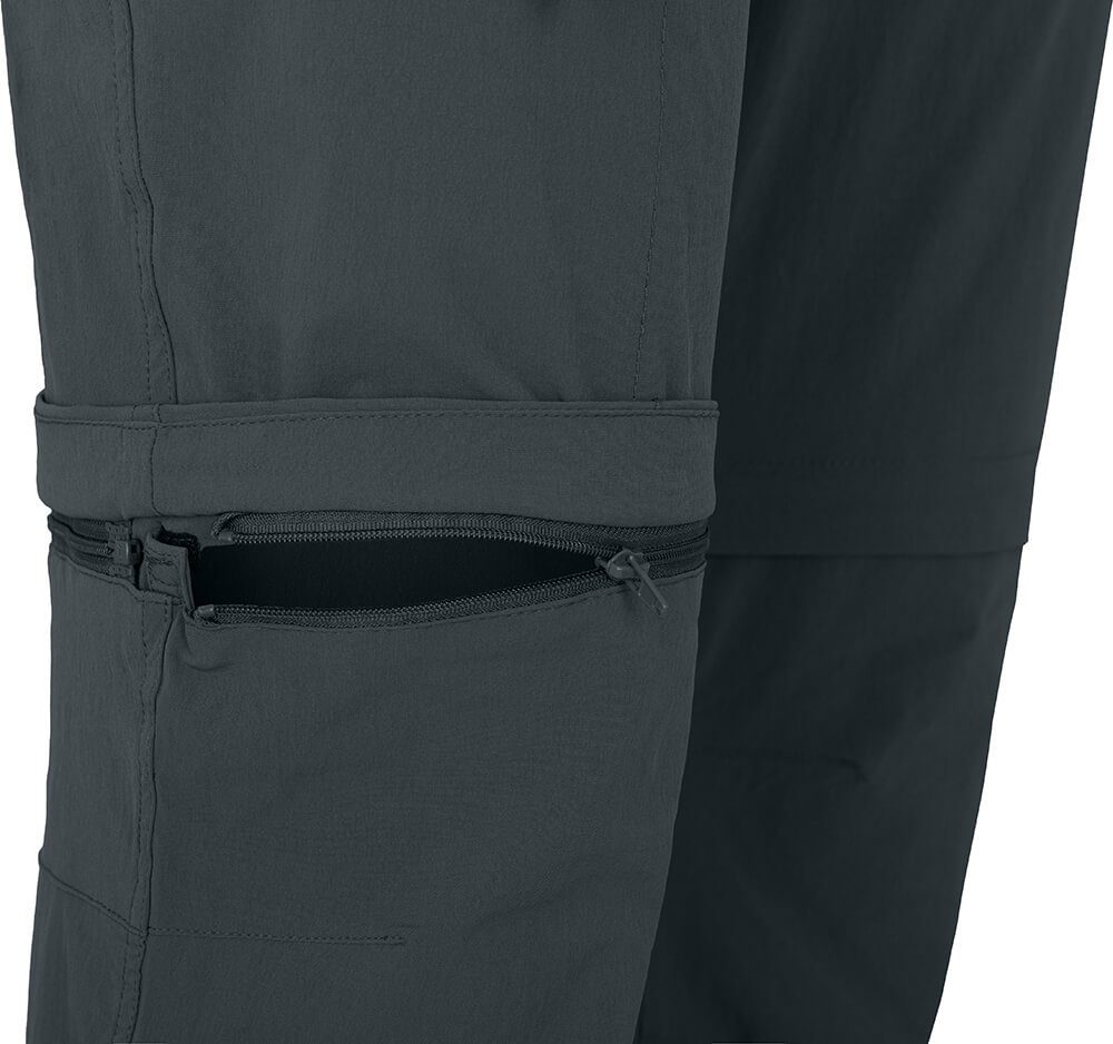 grau pflegeleicht, dunkel YORK Bergson vielseitig Wanderhose, (slim) Zipp-Off Damen Zip-off-Hose Normalgrößen,