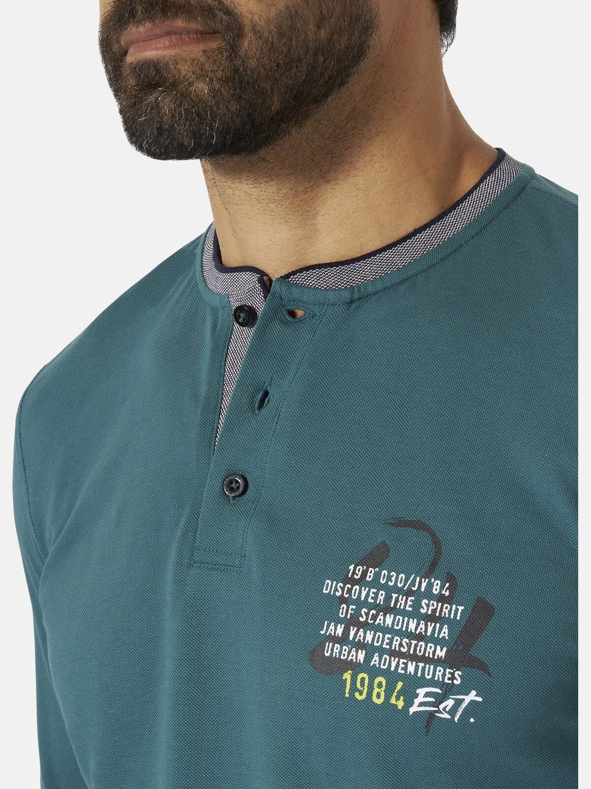 Jan Vanderstorm Langarmshirt KESTER mit Henley-Ausschnitt – Bild 4 von 5