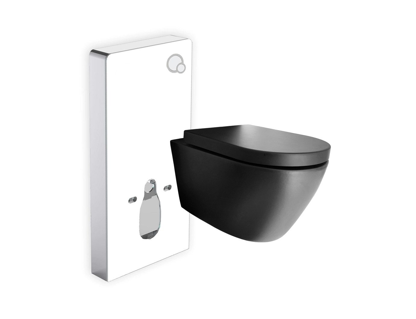Bernstein WC-Komplettset Wand-WC B-8030R, Wandmontage, (WC-Komplettset 2-St. WC B-8030R; Sanitärmodul 805 Weiß), Mit Sanitärmodul 805 in Weiß