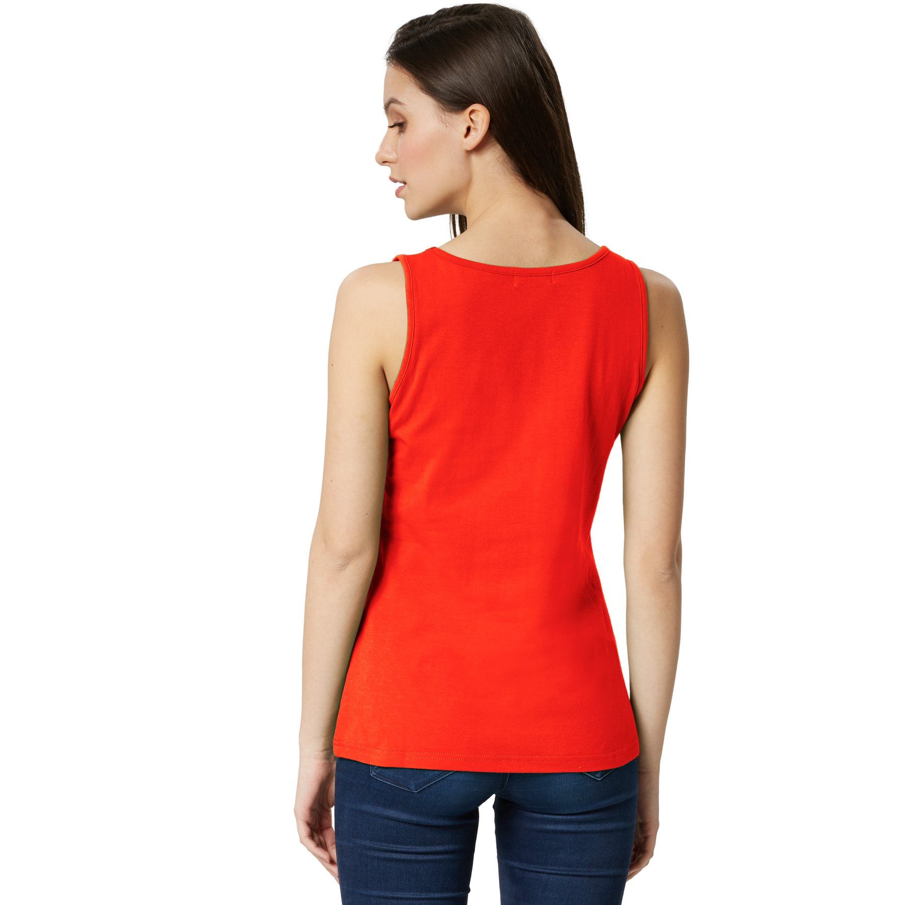 dressforfun Tanktop Achselshirt, Für viele Outfits und Auftritte, Einfarbiges Damen Top (Trägershirt, Konfektionsgröße XXL in rot) Leicht körperbetonter Schnitt – Bild 4 von 5