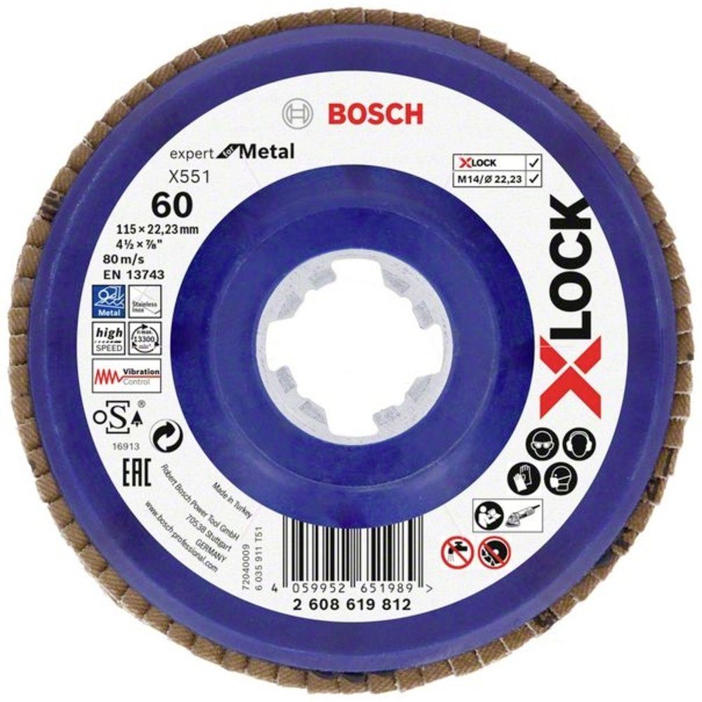 Durchmesser Bosch Accessories 115 Bosch 2608619812 Professional Schleifscheibe Fächerschleifscheibe X551