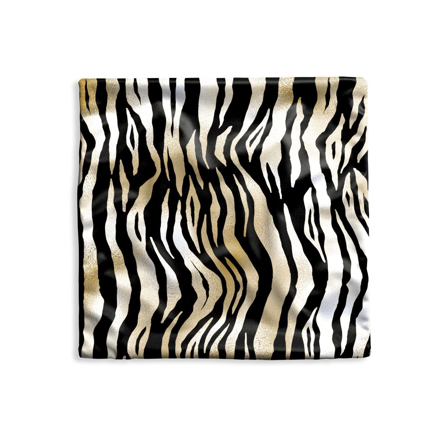 MuchoWow Dekokissen Muster - Zebra - Gold, Kissenbezüge, Kissenhülle, Deko Kissenbezug, Kissen, 40x40 cm