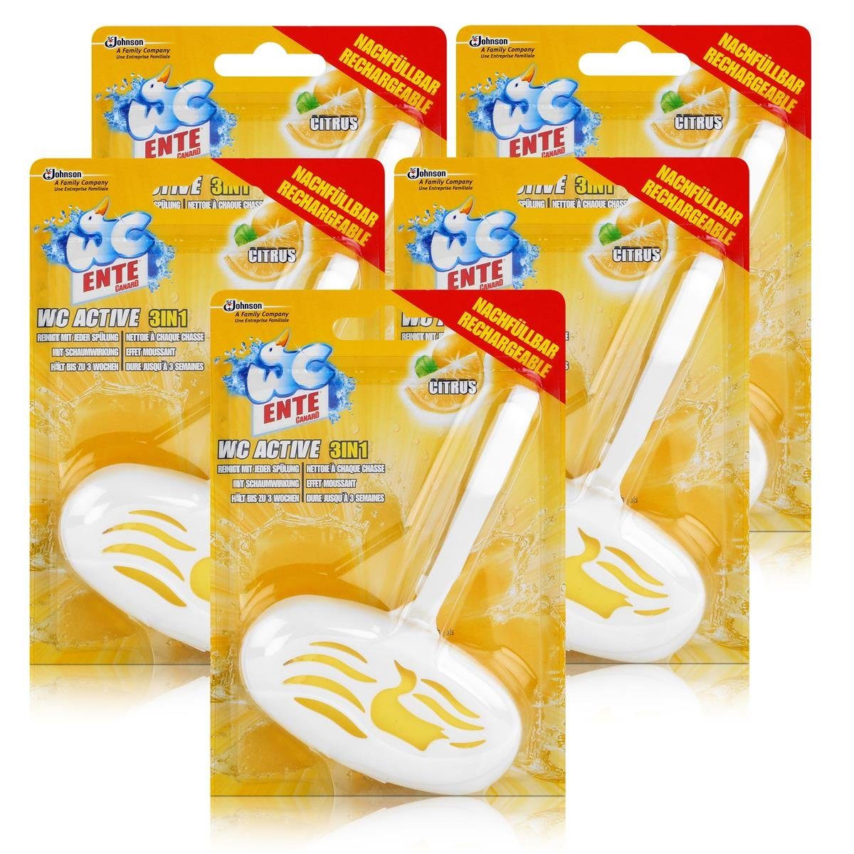 WC Ente WC Active Einhänger Citrus 40g WC-Frische (5er Pack) WC-Reiniger