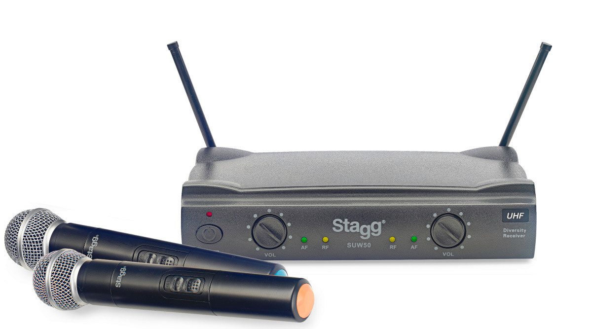 Stagg Mikrofon UHF True Diversity 2-Kanal-Handheld-Mikrofon-Funksystem