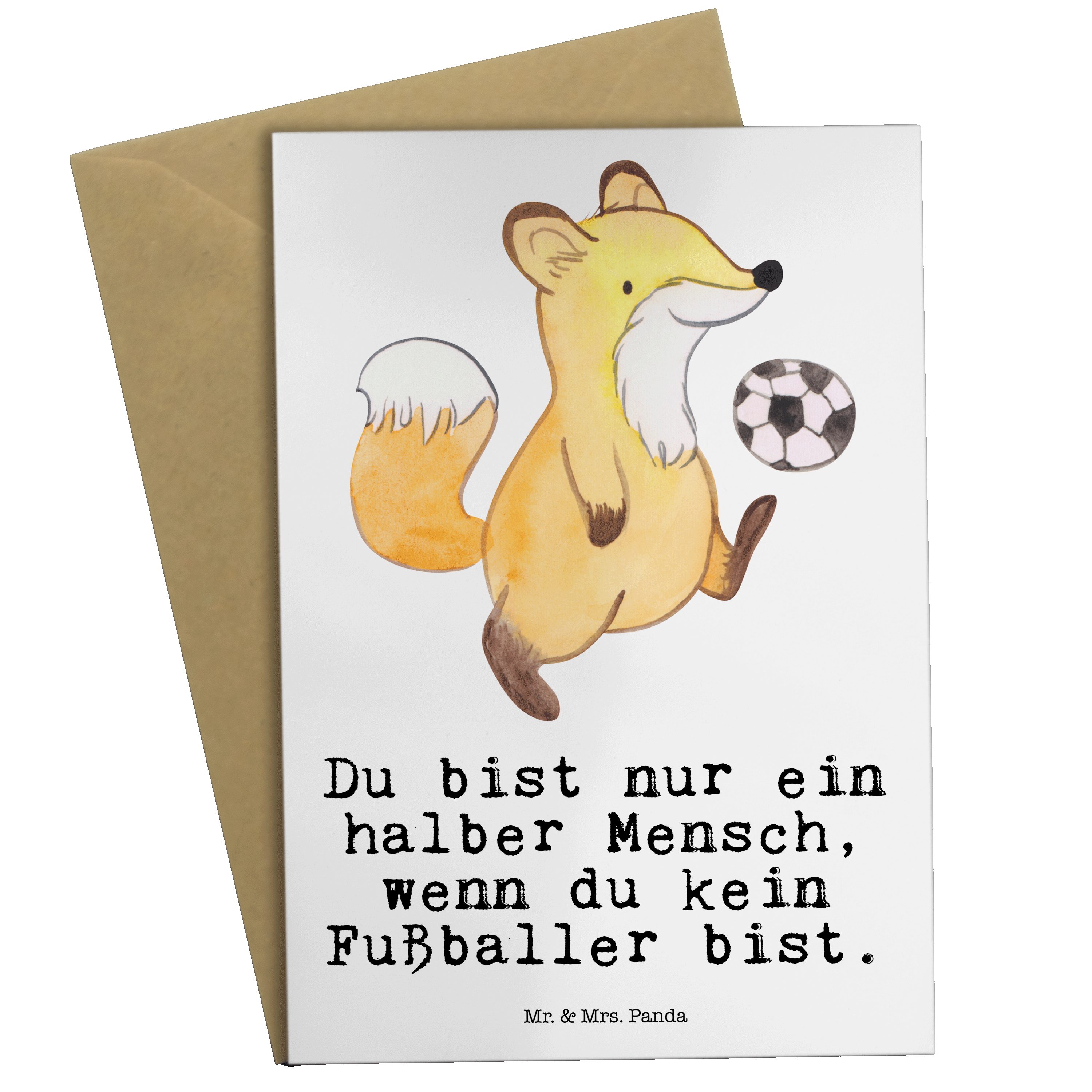Mr. & Mrs. Panda Grußkarte Fußballer Herz Weiß Geschenk