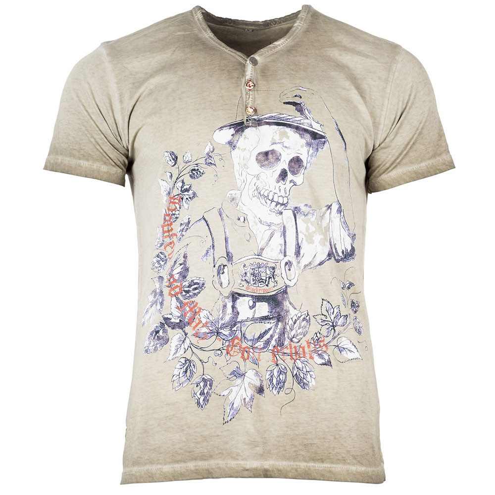 Stockerpoint Trachtenshirt T-Shirt Oskar sand Schädel