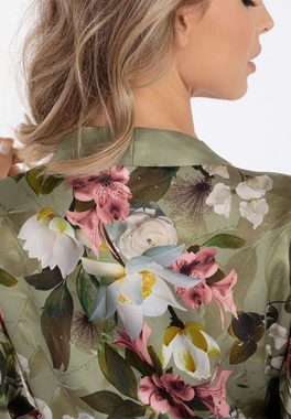 Marc&André Kimono SUMMER MAGIC, wadenlang, Seide, Gürtel, mit Blütendruck