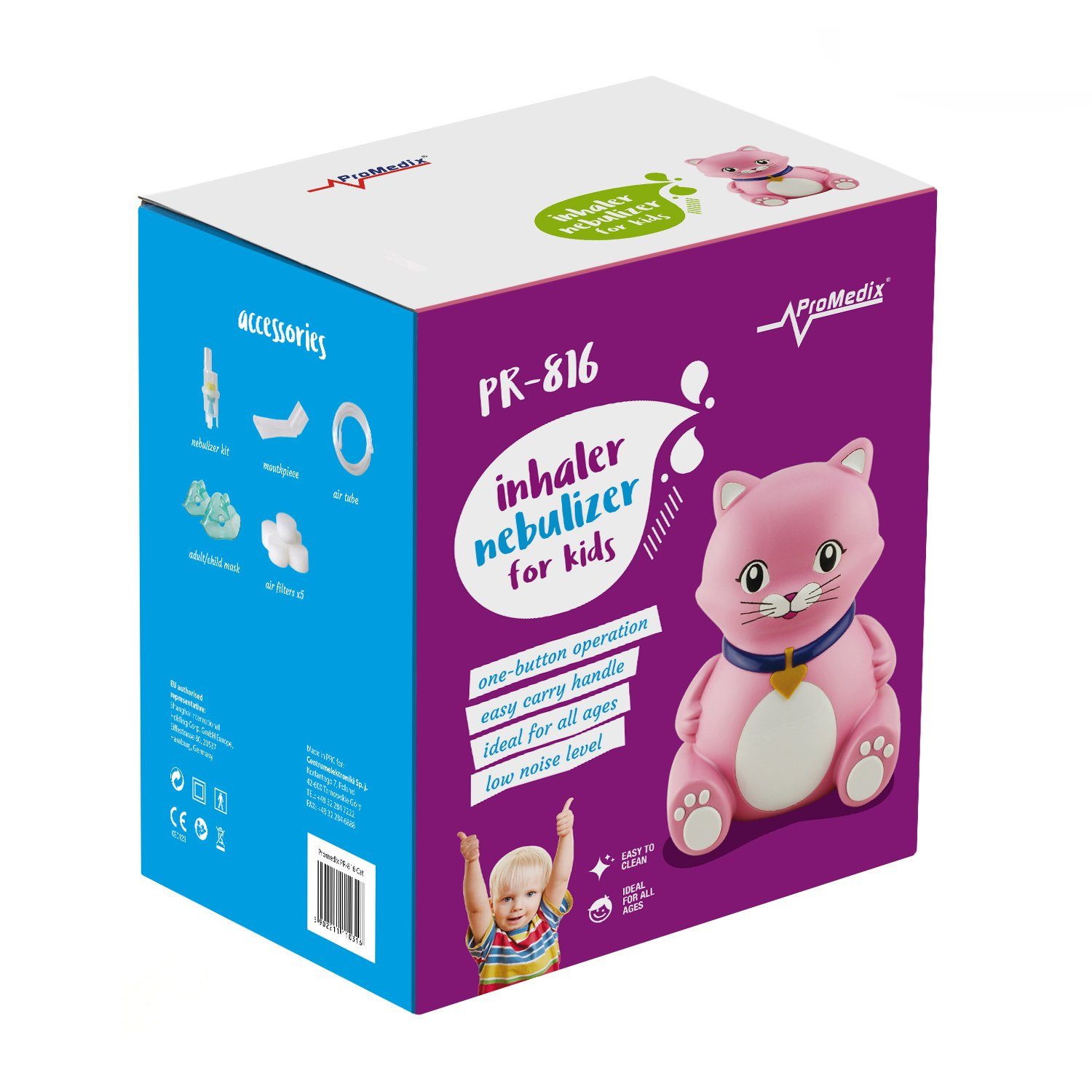 Promedix Inhalationsgerät PR-816, Inhaliergerät Katze Kinder Inhalator