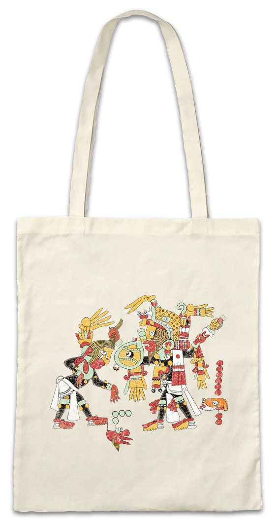 Beuteltasche Aztec Scenery Stofftasche Aztecs Azteken Inka Maya Mayans Mayas Tattoo