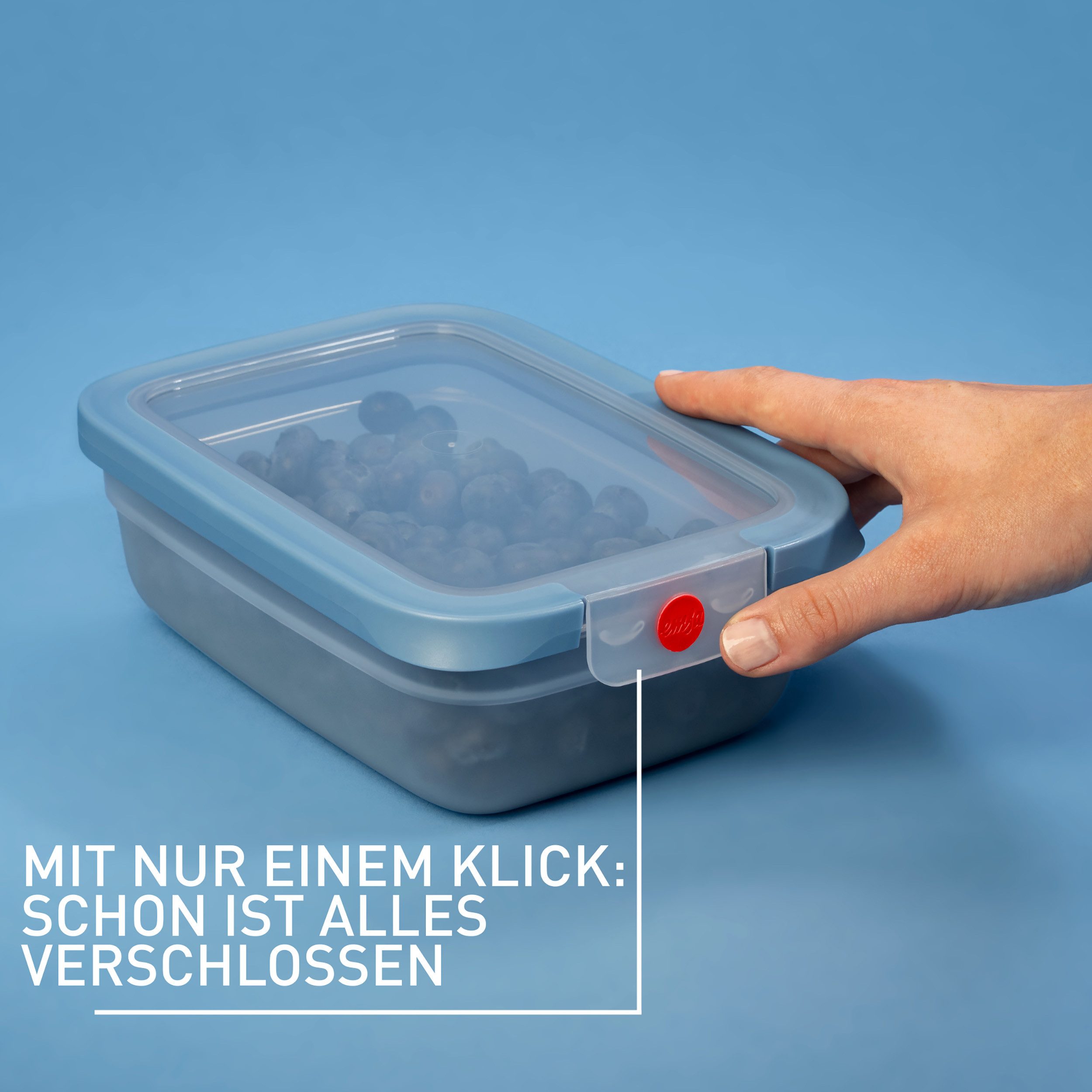 Emsa Frischhaltedose oneClick, Polyprophylen (PP), (Set, 3-tlg), verschlossen mit nur 1 x Klick, 100% dicht, made in Germany