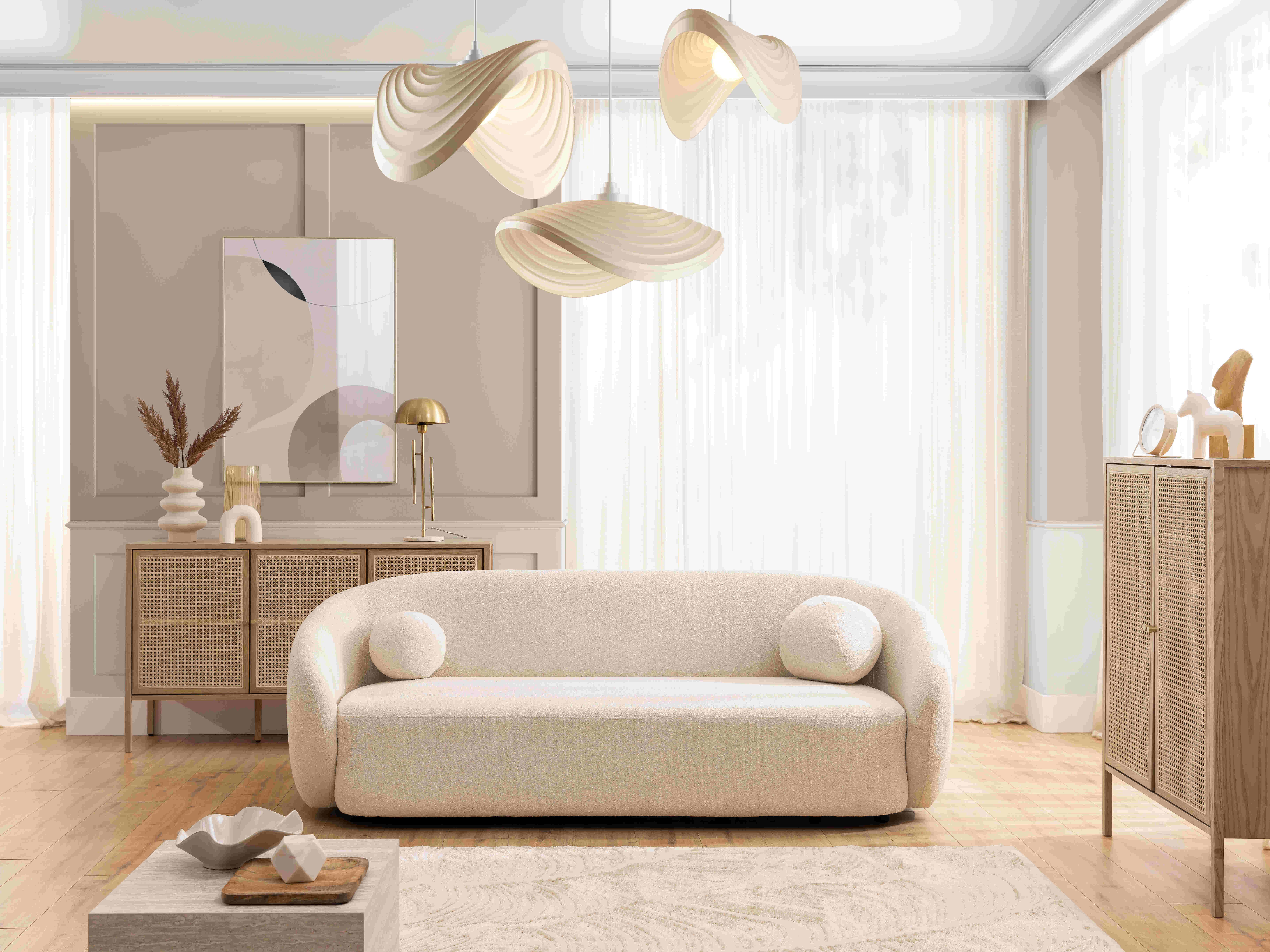 S-Style Möbel 3-Sitzer Sofa Roundi Bouclé Luxus & Moderne Kollektion