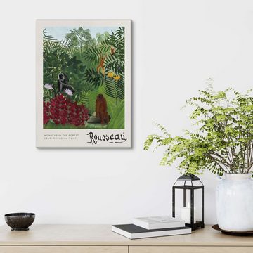 Posterlounge Leinwandbild Henri Rousseau, Tropischer Wald mit Affen und Schlange, Wohnzimmer Malerei