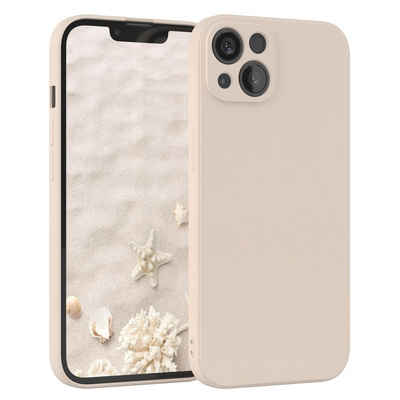 EAZY CASE Handyhülle TPU Hülle für Apple iPhone 13 6,1 Zoll, Bumper Case Matt Slimcover Silikonschutzhülle elastisch Taupe / Beige