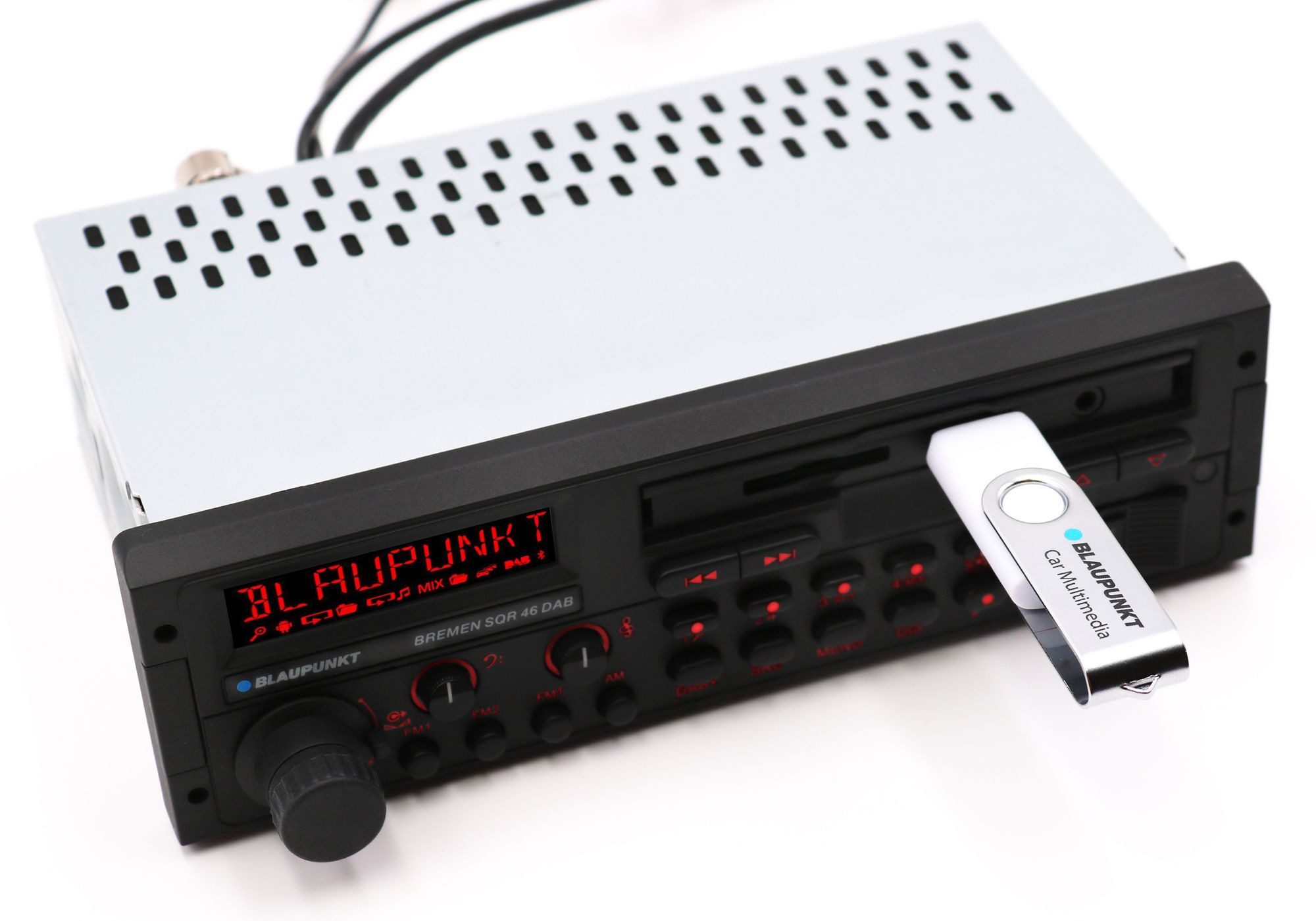 Blaupunkt Bremen SQR 46 DAB Bluetooth DAB+ MP3 SD USB Retro Autoradio (RDS, AM/FM Radio, Animiertes Display, Freisprecheinrichtung, 1 DIN) – Bild 2 von 3