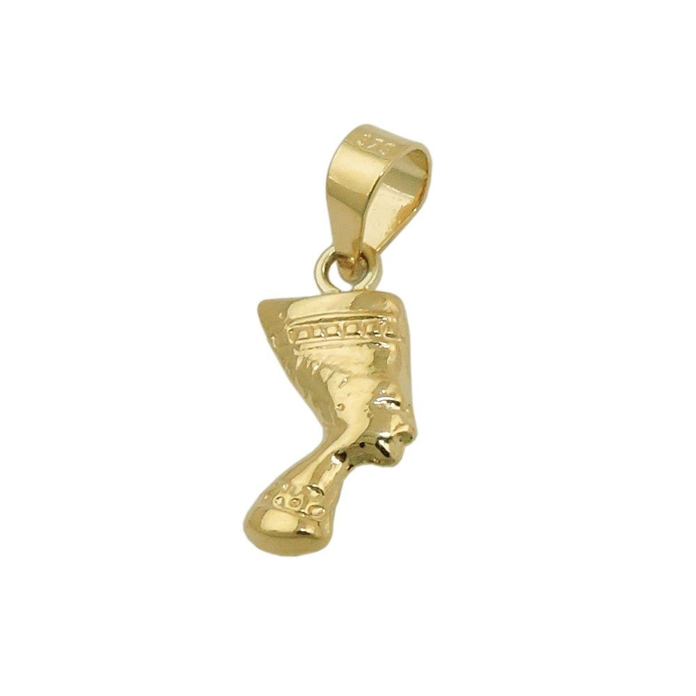 Schmuck Krone Kettenanhänger Anhänger Nofretete ägyptische Königin 375 Gelbgold, Gold 375