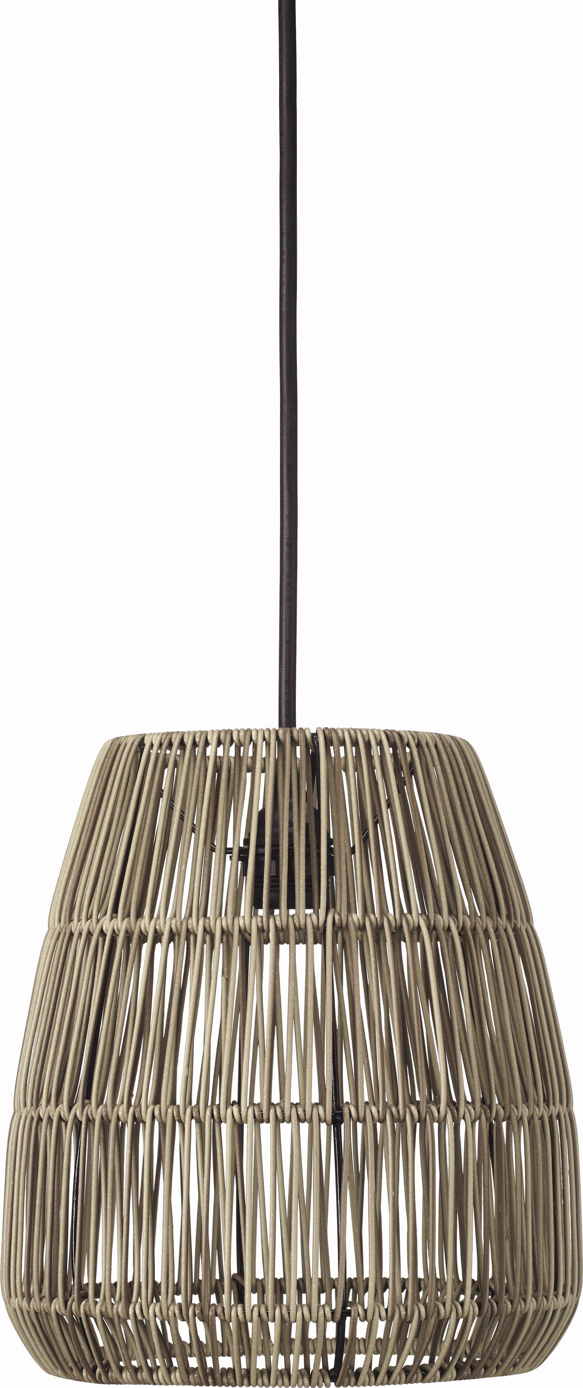 PR Home Lampenschirm Rattan für Außen PR Home Saigon 18cm für E27 Pendel,  schmutz- und wasserabweisend Poly Rattan