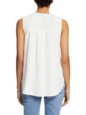 Esprit Blusentop Ärmellose Bluse mit V-Ausschnitt