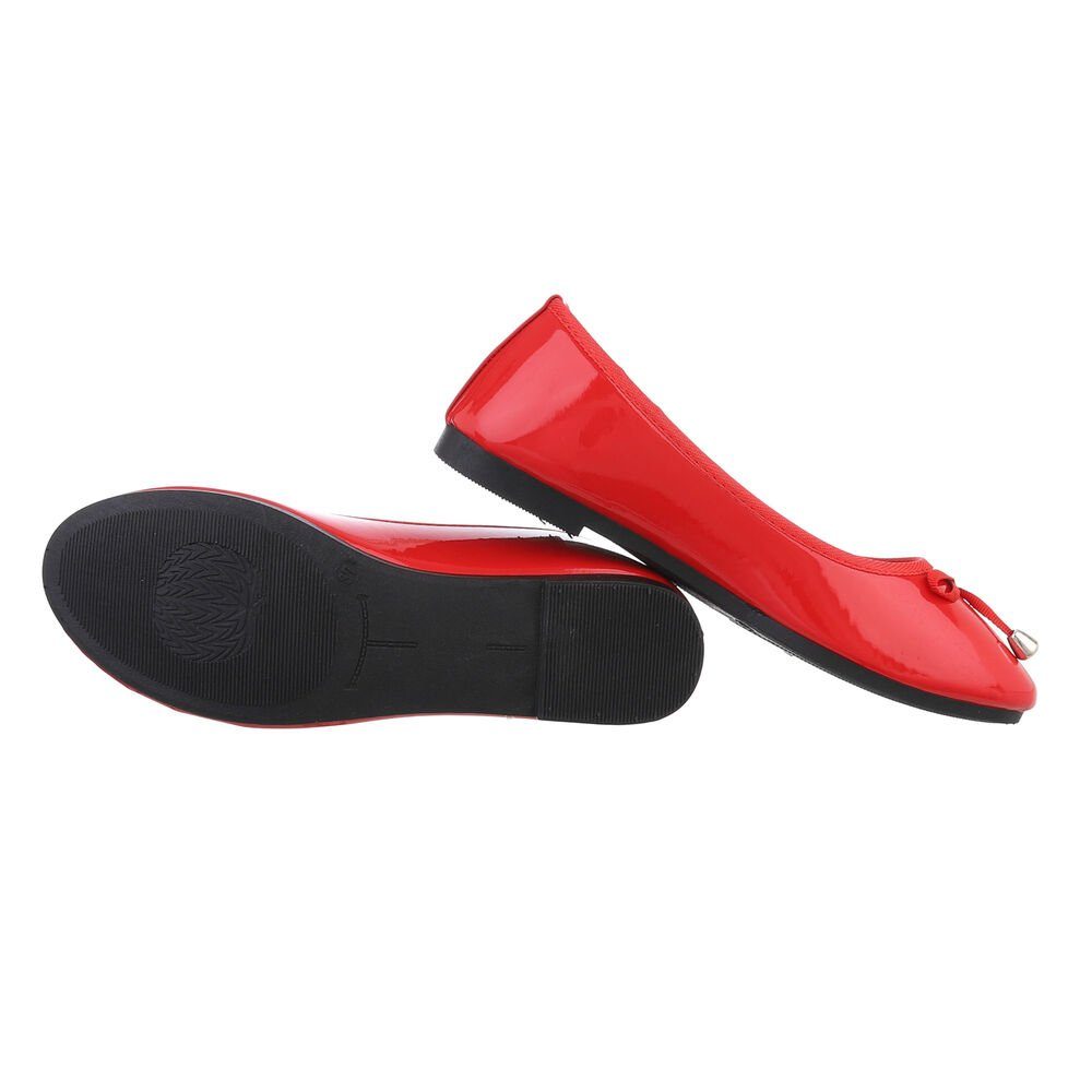 Ital-Design Damen Freizeit Ballerina (85894084) Blockabsatz Klassische Ballerinas in Rot