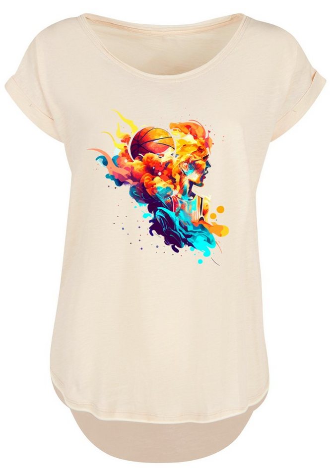 F4NT4STIC T-Shirt Basketball Sport Player LONG Print, Hinten extra lang  geschnittenes Damen T-Shirt