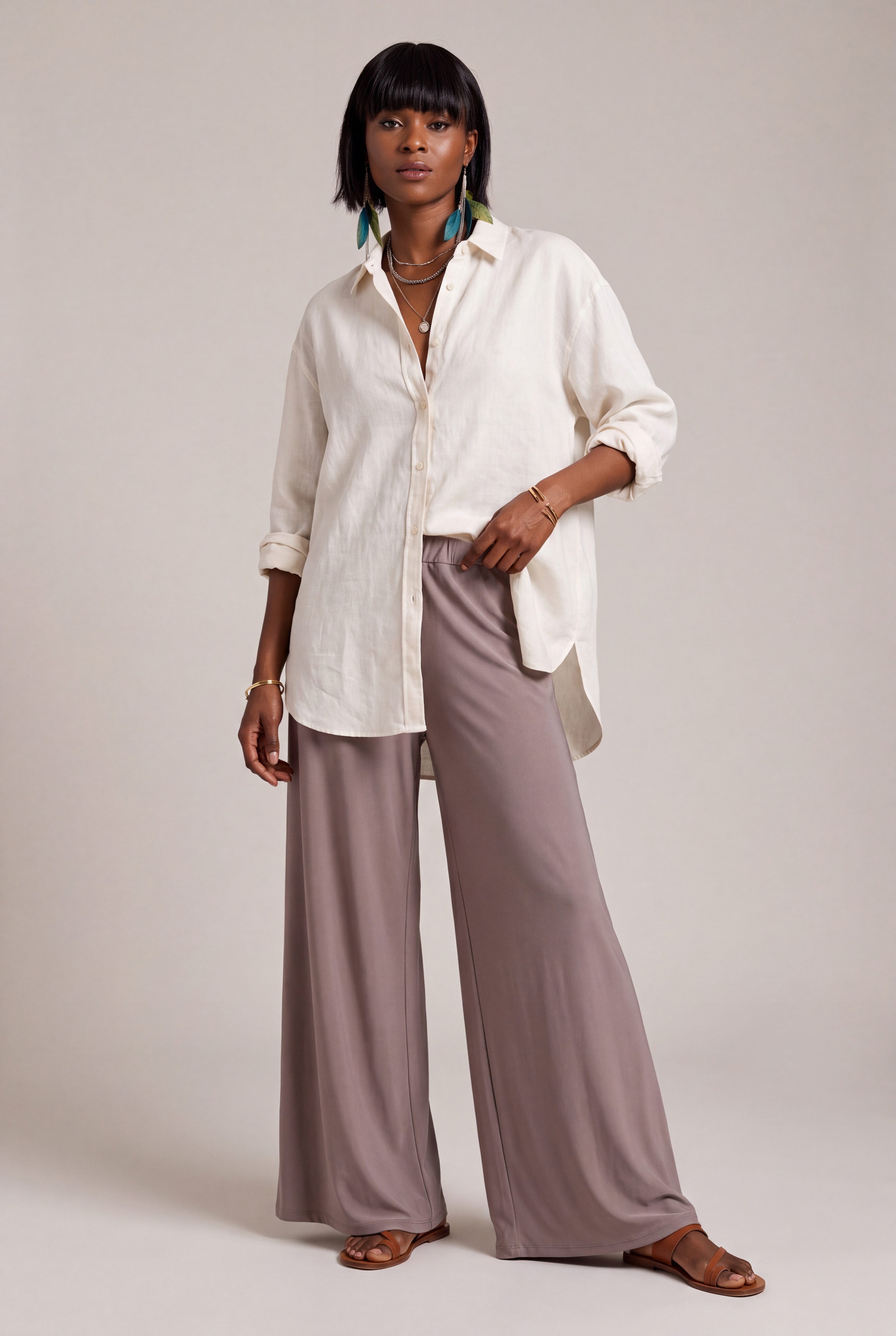 YC Fashion & Style Palazzohose Wide Leg – fließend, elastischer Bund, One Size 38–46 Freizeithose mit elastischem Bund