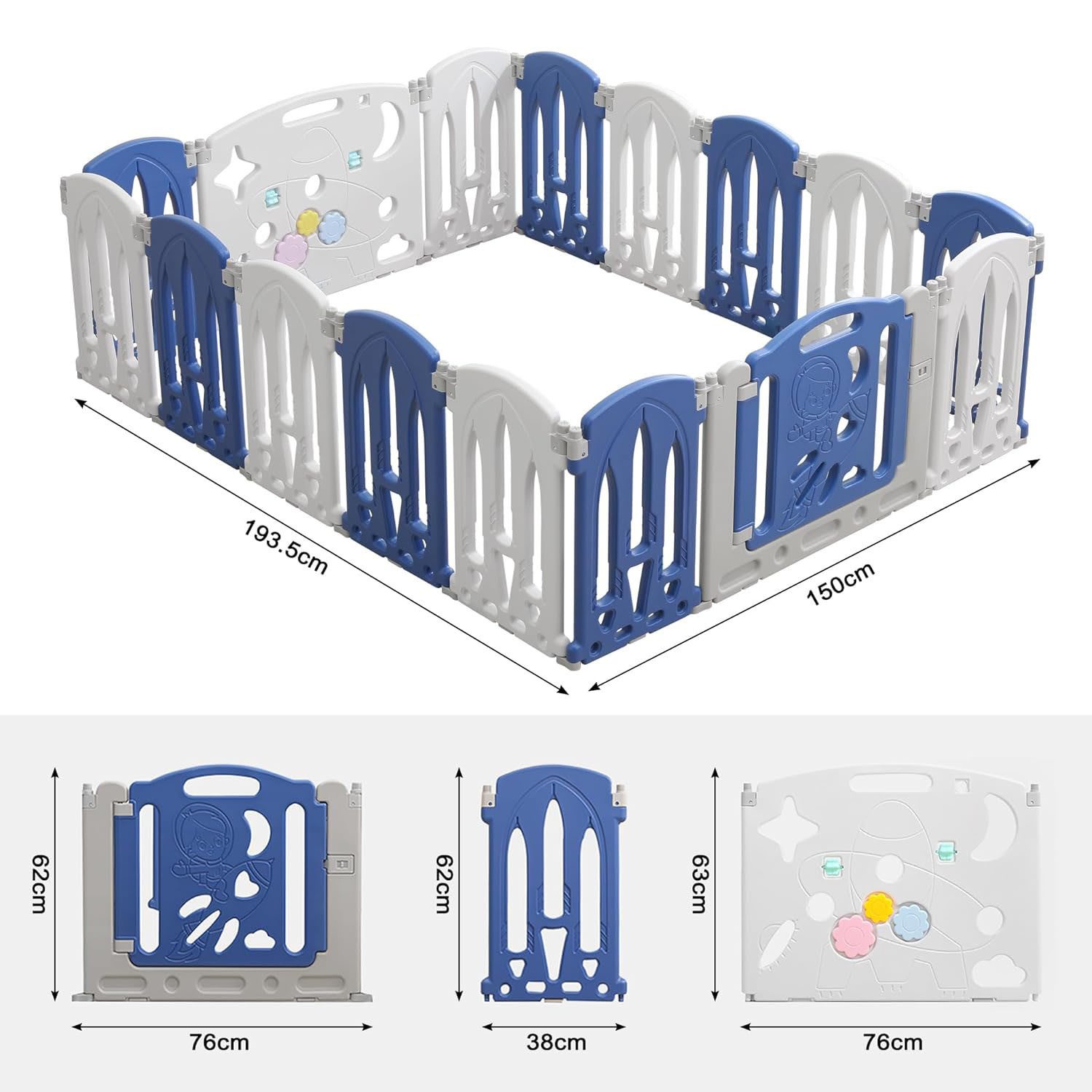 SURFOU Laufgitter Baby Laufstall Faltbarer Basketballkorb günstig online kaufen